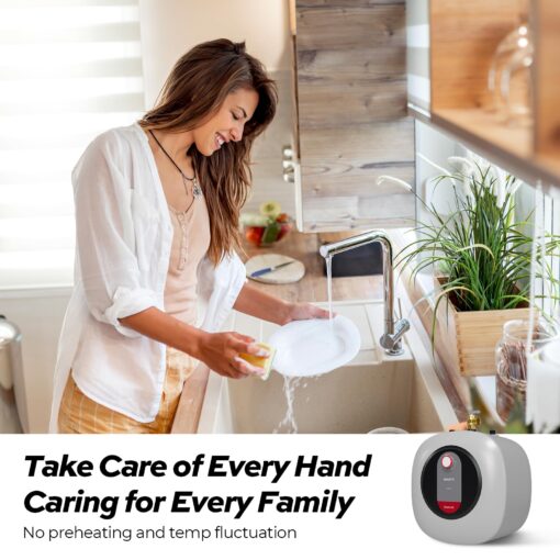 Electric Mini Tank Water Heater, FOGATTI 2.5 Gallon Point of Use Instant Hot Water Heater 120V 1440W, Small Hot Water Heater, Under Sink, Wall or Floor Mounted, Easy to Install - Image 3