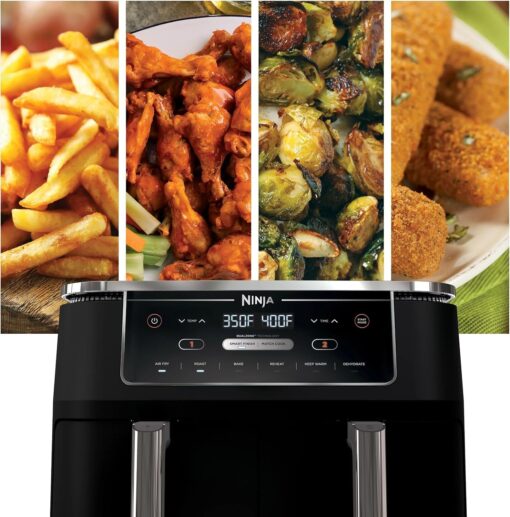 Ninja R-AD300CO Foodi 6-in-1 10-qt. XL 2-Basket Air Fryer with DualZone Technology, Black - Image 2