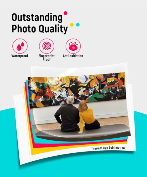 Liene M100 4x6'' Photo Printer, Phone Printer 100 Sheets & 3 Cartridges, Full-Color Photo, Portable Instant Photo Printer for iPhone Android, Thermal Dye Sublimation, Wi-Fi Picture Printer 100 Papers - Image 6