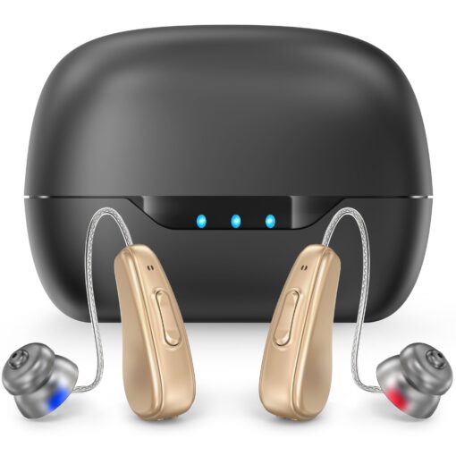 Hearing Aids for Seniors Rechargeable with Noise Cancelling, Hearing Amplifier with 5 Levels of Volume Adjustmen, Simple to Operate and Hear Clear Sound - Image 2