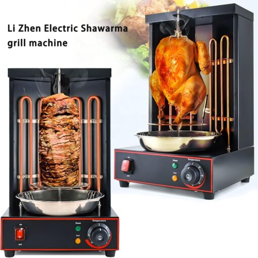Electric Vertical Rotisserie Shawarma Broiler Kebab Grill Machine Rotating Grill With Temperature Chime,(Patented Product) - Image 8