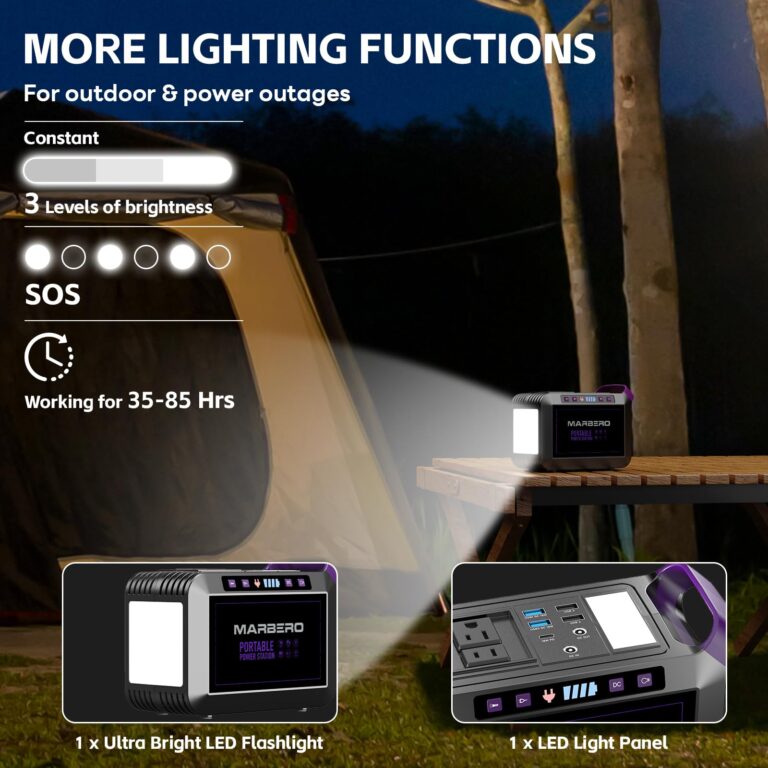 MARBERO 172Wh Solar Generator with 40W Solar Panel, Portable Power Station 200W, Camping, Outdoor, Hiking, Fishing, Emergency - Image 3
