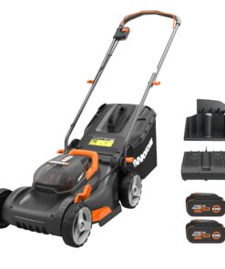 WORX 40V 17" Cordless Lawn Mower for Small Yards, 2-in-1 Electric Mower Cuts Quiet, Compact & Lightweight Push Lawn Mower with 7-Position Height Adjustment – 2 Batteries & Charger Included
