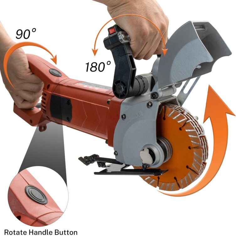 VICSEC Electric Wall Grooving Cutting Machine Chaser 110V for Slotting Brick Granite Marble Concrete Grooves With 5Pcs 5Inch 133mm Diameter Saw Blades Dustproof and Line Infrared Sighting - Image 6