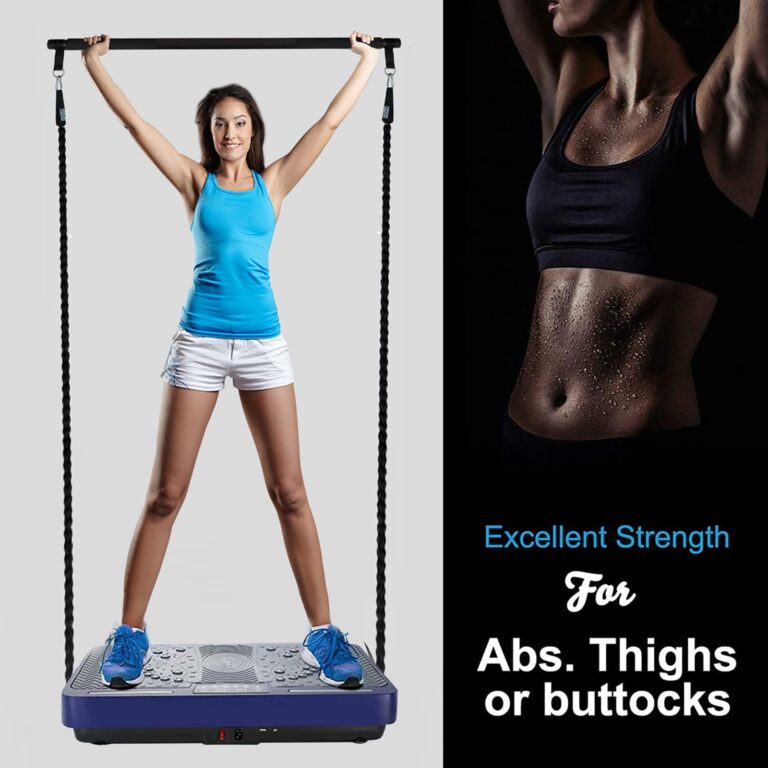 Natini Vibration Plate Exercise Machine - Whole Body Workout Vibration Platform Lymphatic Drainage Machine for Weight Loss Home Fitness w/Pilates Bar + Resistance Bands + Muscle Roller Stick + Remote - Image 3