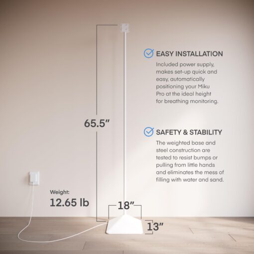Miku Pro (Upgraded) Smart Baby Monitor Camera, Wall Mount & Floor Stand, Real Time Breathing & Sleep Tracking, Contact Free, Instant Alerts, Safe Sleep, Requires Additional Monthly Membership - Image 3