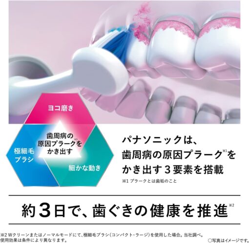 Panasonic EW-DP56 Doltz High Grade Model with Bluetooth Electric Toothbrush AC100-240V Shipped from Japan Released in 2022 (Safety Pink) - Image 3