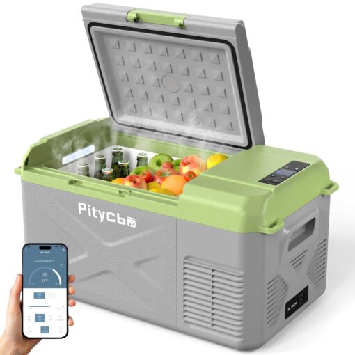 Pitycbo Car Refrigerator 12v Portable Fridge for Car, Auto 19 Quart Freezer Cooler, -4℉—68℉ 12/24V DC 100~240 Volt AC for Truck, Camping, Travel, Vehicles, RV
