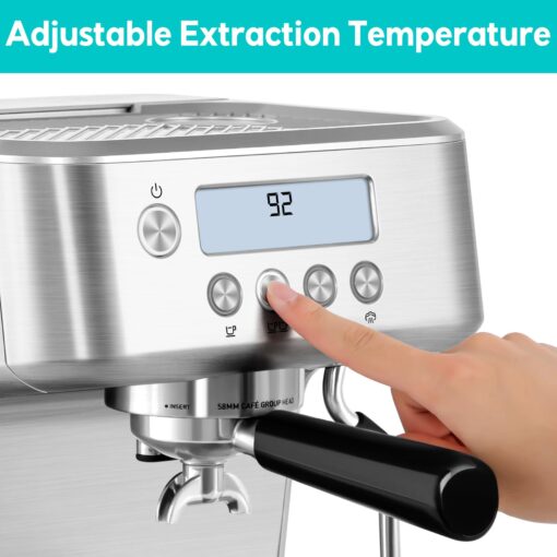 CASABREWS the Ultra Espresso Machine with LCD Display, Powerful Milk Frother and Customizable Brewing Temperature, Provides Barista-Level Lattes and Cappuccinos - Image 7