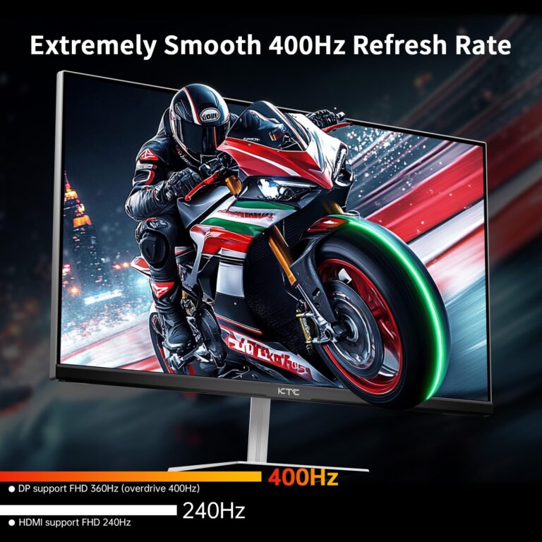 KTC 24.5 Inch 400Hz Gaming Monitor, FHD 1080P 240Hz Computer Monitor, Fast IPS, FreeSync/G-Sync Compatible, HDR400, DisplayPort x2 HDMI x2, VESA, Tilt Adjustable,H25X7 - Image 9