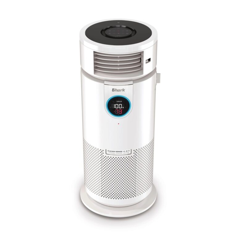 Shark 3-in-1 Clean Sense Air Purifier, Heater & Fan, HEPA Filter, 500 Sq Ft, Oscillating, Captures 99.98% of Particles for Clean Air, Dust, Smoke & Allergens, White, HC450