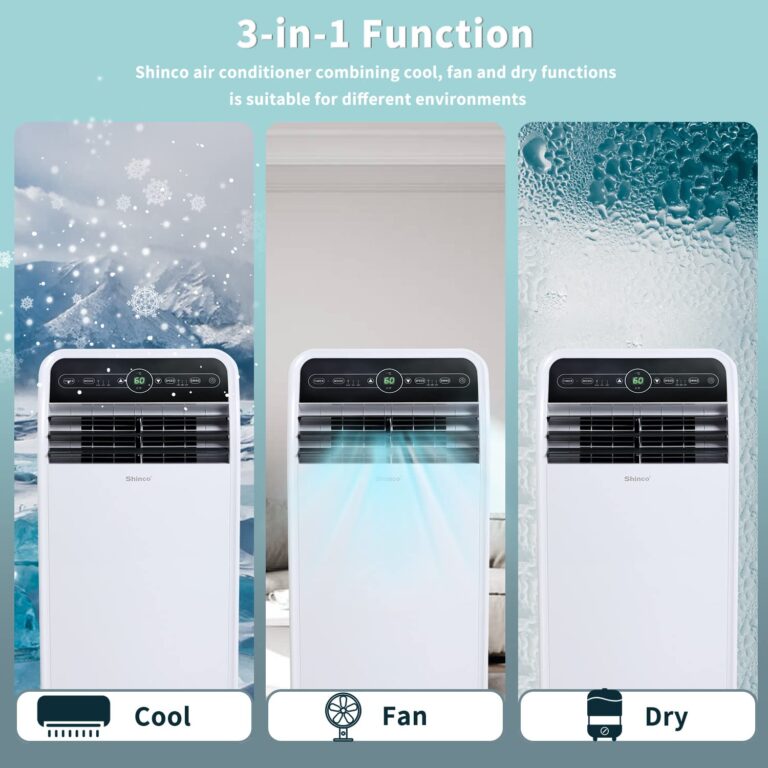 Shinco 12,000 BTU Portable Air Conditioner, Portable AC Unit with Built-in Cool, Dehumidifier&Fan Modes for Room up to 400 sq.ft, with Remote Control, 24 Hour Timer, Installation Kit - Image 7