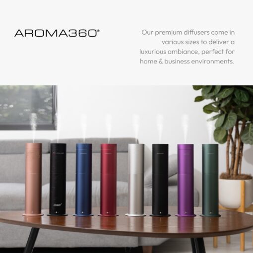 Aroma360 - Wireless Pro Essential Oil Diffuser - 600 sq ft Coverage - Cordless & Portable with Remote - Aromatherapy Scent Diffuser - Home, Spa, Office & Business - Air Freshener - Midnight Black - Image 4