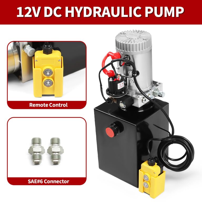 Nakkaa 12V DC Hydraulic Power Device 8 Quart/ 10 Quart/ 13 Quart Hydraulic Dump Trailer Pump for Lifting and Lowering Dump Trailer Trucks Single/Double Acting (13 Quart Single) - Image 4