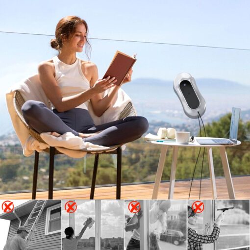 eTRY Smart Robot Window Cleaner, Auto Water Spray & AI Path Planning,Edge Detection & Remote Control, Window Cleaning Robot for Highrise Windows Glass Doors - Image 4