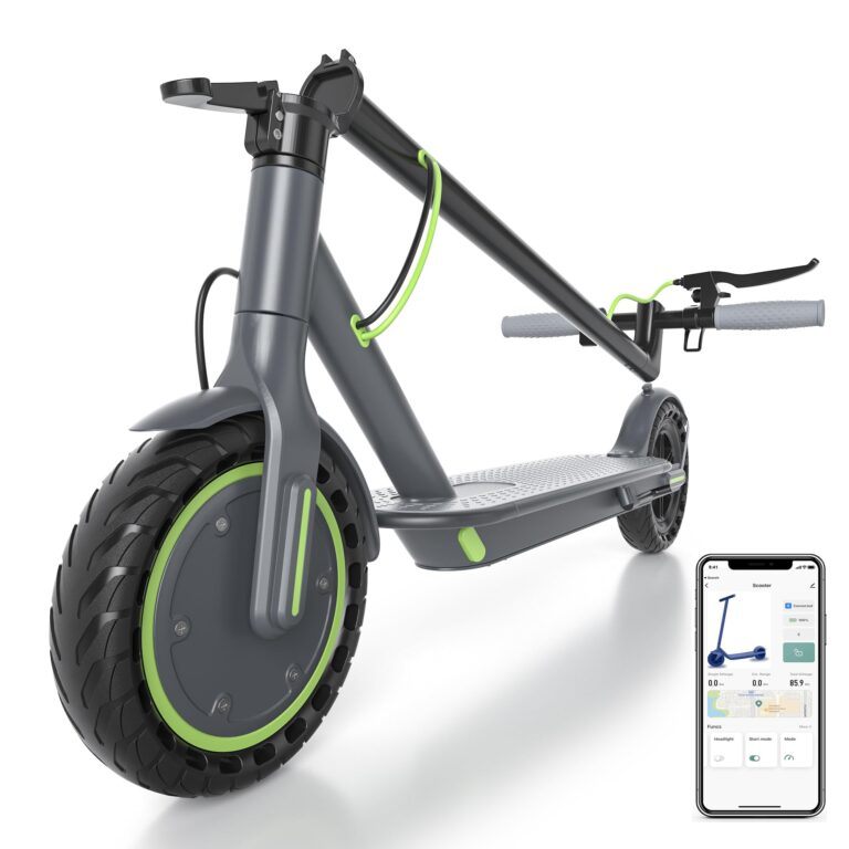 Electric Scooter - 8.5" Solid Tires, 350W Motor, Up to 19 MPH and 12 Miles Long-Range Commuting Foldable Scooter for Adults with Dual Braking System and Smart App