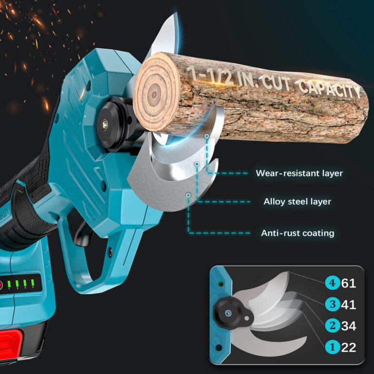 Electric Pruning Shears for Makita Battery, Pruners for Gardening 1.5-2 Inch Cutting Diameter with 2 Pack 2.0Ah Batteries, Cordless 13ft. Pole Pruner for Tree Trimming Branch Cutter with Pruning Blade - Image 7