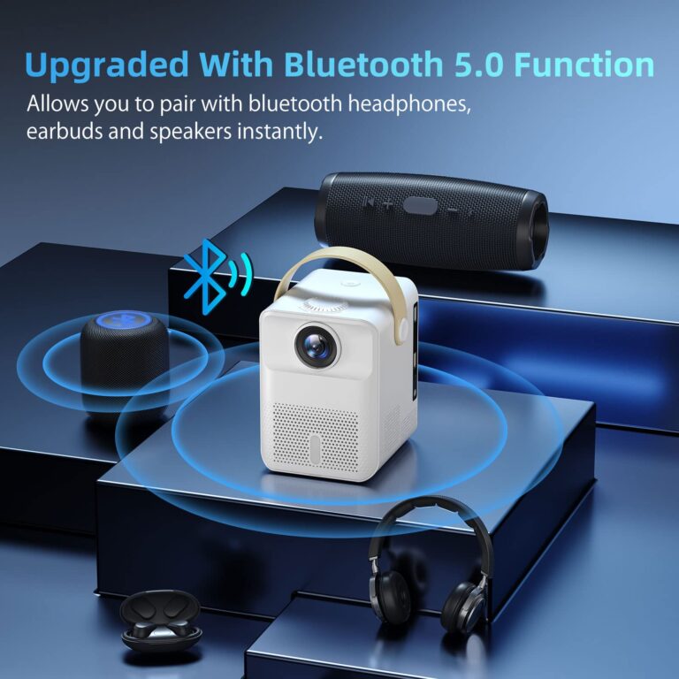 Smart Projector 4K Android System, 15000Lm Mini Projector with WiFi and Bluetooth, 4K Outdoor Projector Max 300” Digital ±45° 4D Keystone Zoom Support, Compatible with Phone, TV Stick, Game, USB - Image 5