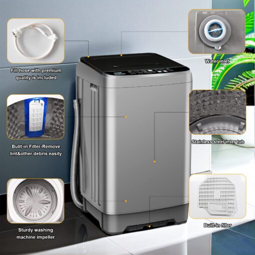 Qhou KRIB-XQB201A-GREY6 Full Automatic Washing Machine, XQB201A-GREY - Image 3
