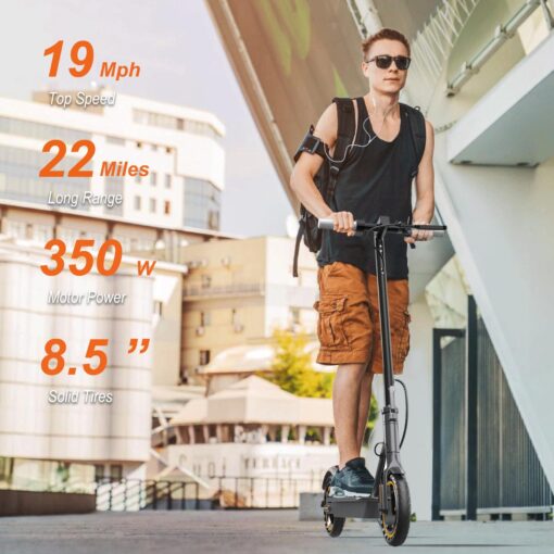 NAVIC T5 Electric Scooter Adult, 350W,Max Speed 19Mph, Long Range 21Miles, Foldable E-Scooter for Adults, Escooter Adults with App Control, Dual Braking - Image 8
