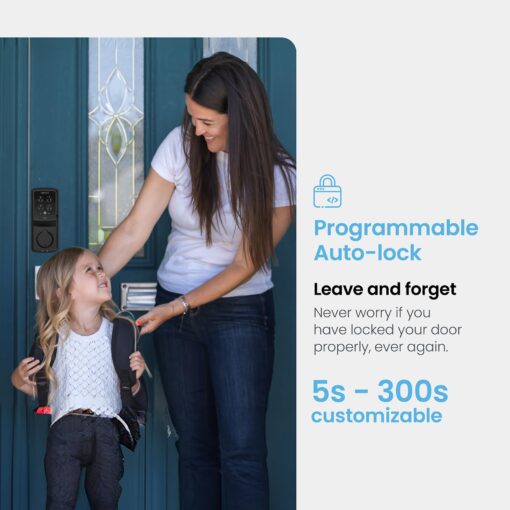 Lockly Secure Pro Bluetooth Smart Door Lock, Keyless Entry with PIN Genie® Digital Keypad, 3D Biometric Fingerprint Sensor Front Door Lock Deadbolt, Voice Control & Auto Lock - Deadbolt Edition - Image 5