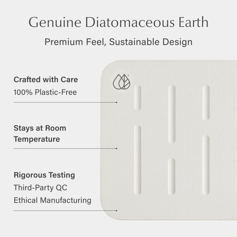Dorai Home Bath Stone Mat 23.6"x15.4" (2-Pack) – Quick-Dry, Non-Slip Diatomite Stone Bath Mat, Rain Sandstone - Image 7