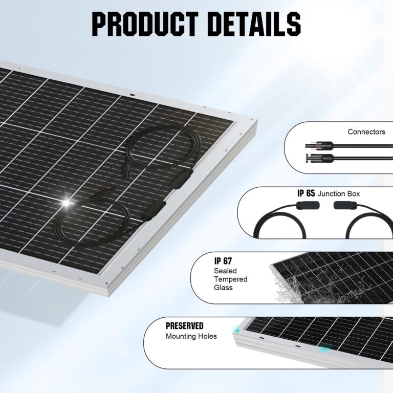 ECO-WORTHY Bifacial 195 Watt 12 Volt 12BB Solar Panel Monocrystalline Double-Sided Power Generation Rigid High-Efficiency PV Module Power Charger for RV,Sunsheds,Canopies,Farms,Home and Off-Grid - Image 5