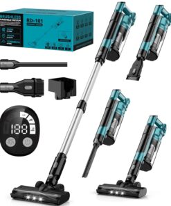 350W Cordless Vacuum Cleaner for Makita 18V Battery, 35kPa Brushless Lightweight Stick Vacuum with 3 Mode Suction, 6 in 1 Stick Vacuum Cleaner with HEPA for Floor, Carpet, Car (Battery Not Included)