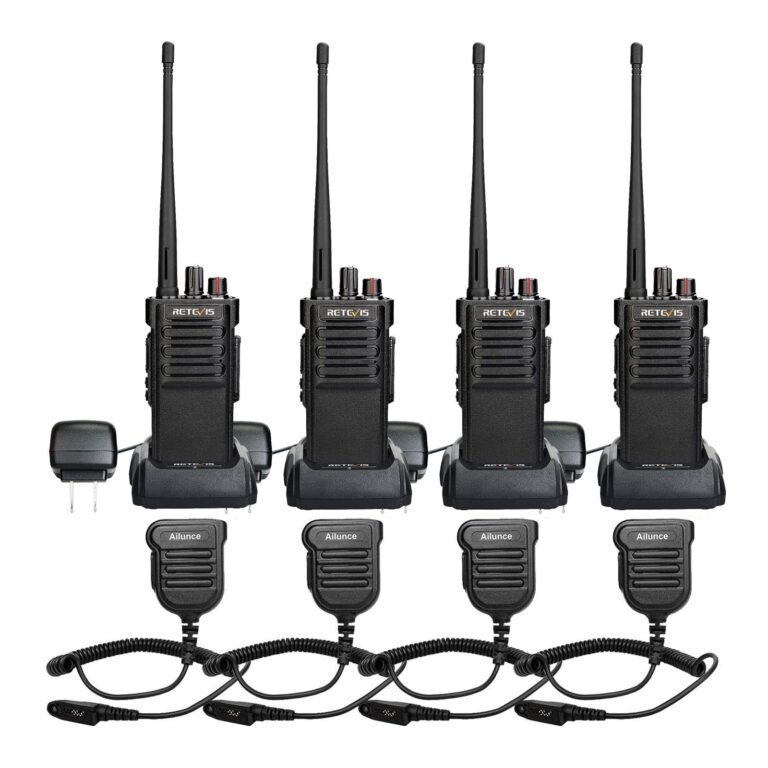 Retevis RT29 2 Way Radio Long Range,High Power Heavy Duty Two Way Radio,Rugged Walkie Talkies with Waterproof Speaker Mic 3200mAh Battery for Business Commercial School(4 Pack)