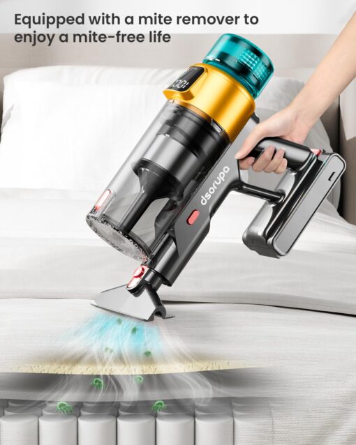 Cordless Vacuum Cleaner, 550W 45KPA 70Mins Vacuum Cleaners for Home, Stick Vacuum with Charging Dock Station, Anti-tangle Wireless Vacuum, Rechargeable Cordless Vacuum for Pet Hair/Carpet/Hard Floor - Image 2
