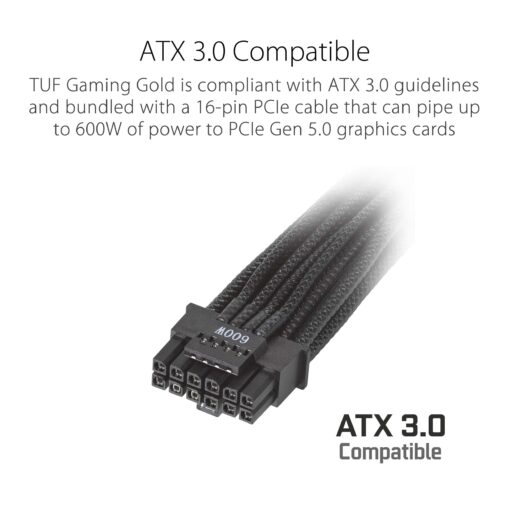 ASUS TUF Gaming 1200W Gold (1200 Watt, ATX 3.0 Compatible Fully Modular Power Supply, 80+ Gold Certified, Military-Grade Components, Dual Ball Bearing, Axial-tech Fan, PCB Coating, 10 Year Warranty) - Image 16