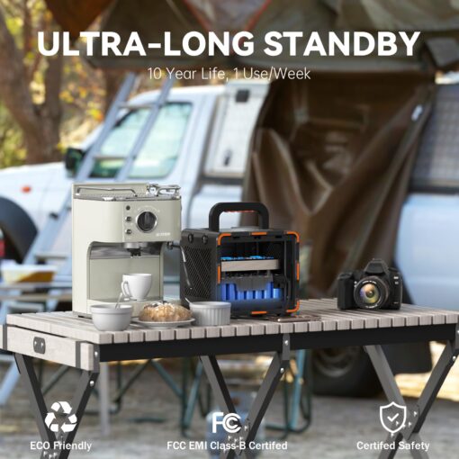 YEWPINY EM300 Portable Power Station, 300W Solar Generator, 259Wh LiFePO4 Battery, USB-C PD 65W, Pure Sine Wave, Wireless Charging for Camping, Outdoor, Emergency - Image 2