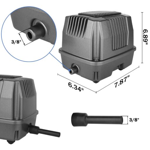 AquaMiracle All-in-One Koi Pond Aerator for Outdoor Ponds 10000-15000 Gallons, Pond Air Pump Pond Aeration System with Self-Sinking Airline Flow Control Rubber Air Diffuser - Image 2