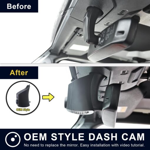 Mangoal 4K Dash Cam Custom Fit for Jeep Gladiator JT 2018 2019 2020 2021 2022 2023 2024 Mojave Overland & Wrangler JL 2018-2024 etc,Integrated OEM Look, UHD 2160P, App & WiFi,64GB Card - Image 5