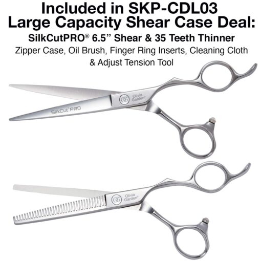 Olivia Garden SilkCutPro Professional Hairdressing Shear Large Capacity Shear Case Deal Contains Professional Hairdressing 6.5" Shear and Thinner Intro Case Contains: SKP-650, SKP-T635 - Image 5