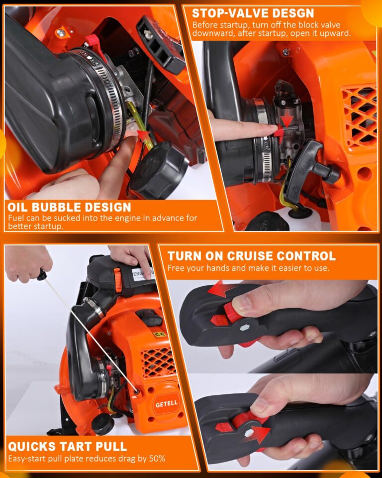 Getell 80cc Gas Backpack Leaf Blower, 900CFM 206MPH 2-Stroke Engine, Heavy-Duty Leaf & Snow Blower for Lawn, Garden & Commercial Use (851 EZ) - Image 2