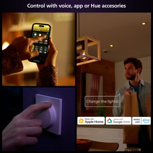 Philips Hue Being Ceiling Light, Black - White Ambiance Warm-to-Cool White Smart LED Light - 1 Pack - Control with Hue App - Compatible with Alexa, Google Assistant, and Apple Homekit - Image 6