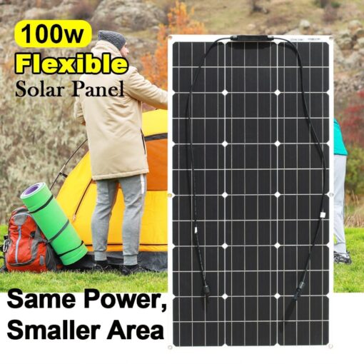 Aysolar 200 Watt Flexible Solar Panel 2 Pieces 100 Watt 12 Volt Monocrystalline Semi-Flexible Bendable Mono Off-Grid Charger for Marine RV Cabin Van Car Uneven Surfaces - Image 3