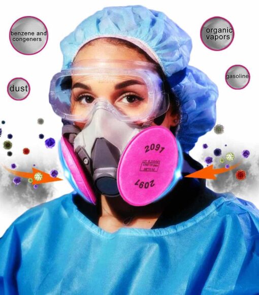 200PCS 2091 Filter P-100 Particulate Filter Installed on Filter Retainer Replacement Cotton for 6000 6200 6800 7000 FF-4 Series Respirator Mask Use for Against Dust Torch Cutting Chemicals - Image 7