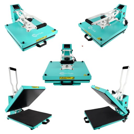 ColorSub Heat Press Machine for T-Shirt 15x15, Digital Industrial Quality Heat Press Machine Clamshell Transfer Sublimation Print Press Machine Teal - Image 4