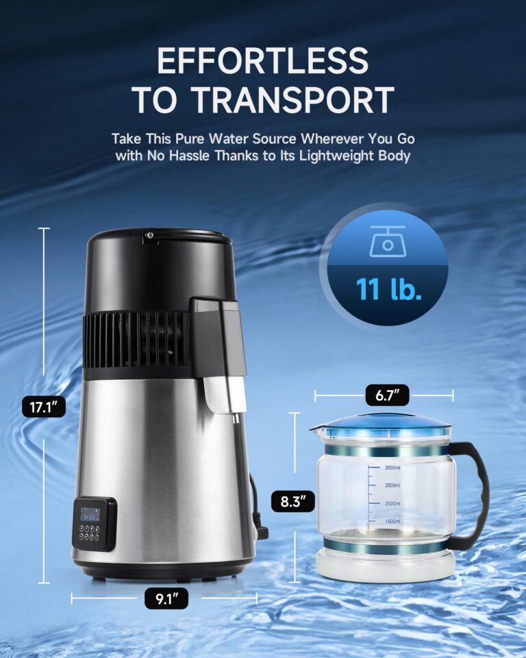 CO-Z Water Distiller for Home, 1350W 4L Distilled Water Machine for CPAP Machine with Control Panel & Glass Container, 1.1 Gal. Stainless Steel Water Distilling Equipment with Essential Oil Wine Modes - Image 4