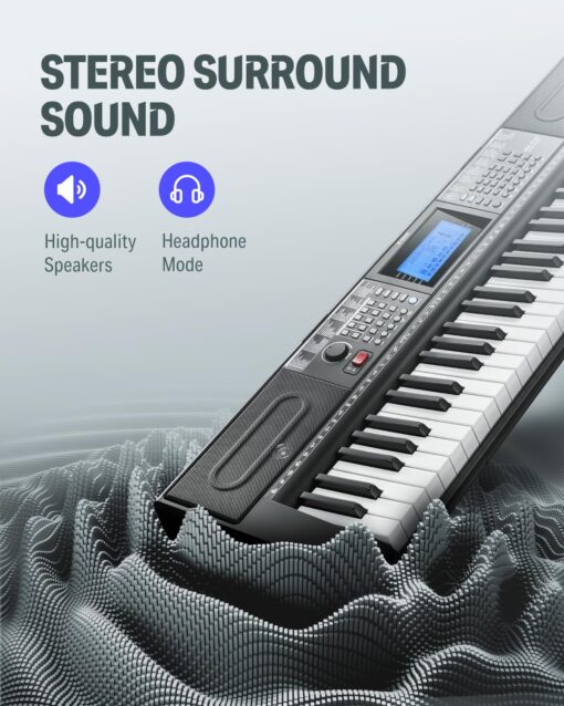 Donner 61 Key Keyboard Piano, Electric Piano Keyboard Kit with 249 Voices, 249 Rhythms - Includes Piano Stand, Stool, Microphone, Gift for Beginners, Black (DEK-610S) - Image 5