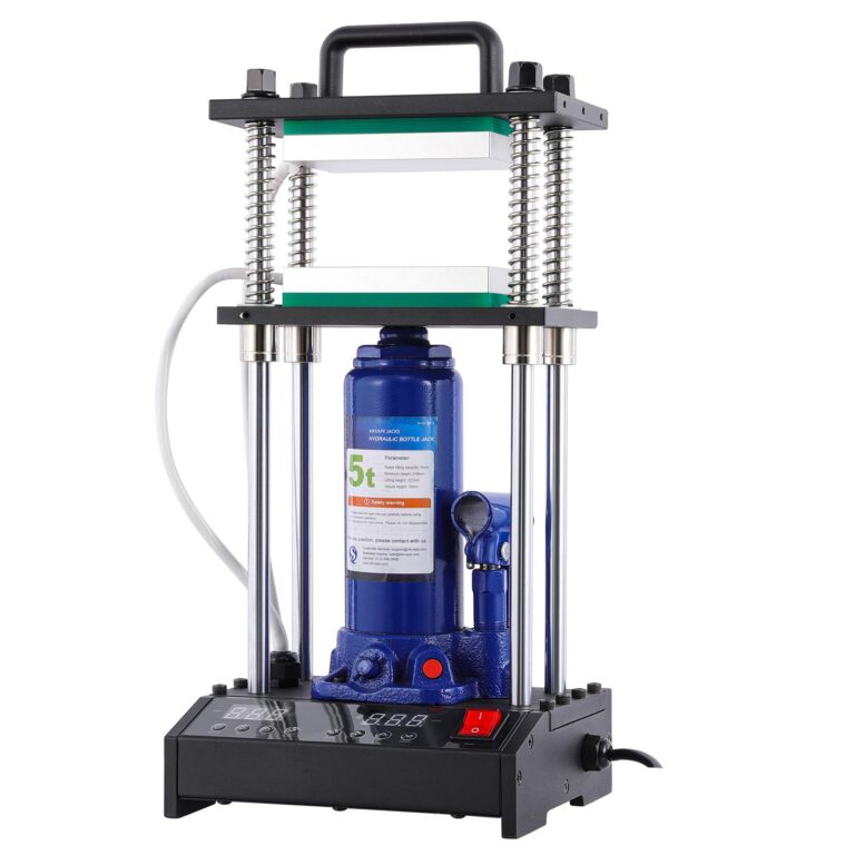 5 Ton Portable Hydraulic Heat Press Machine 4.99 x 2.99 Inch Dual Heating Plates with Dual Temperature Controllers LED Screen