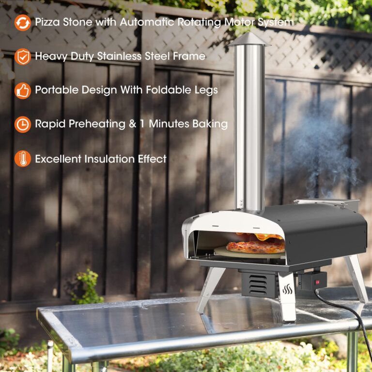 Mimiuo Outdoor Pizza Oven Wood Pellet Fired Pizza Stove with Automatic Rotating System, Pizza Stone, Pizza Peel and Carry Bag (Tisserie W-Oven Series) - Global Patent - Image 9