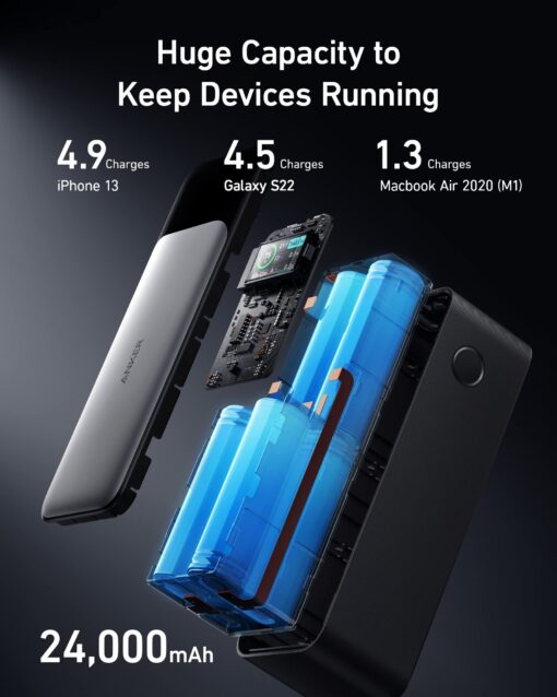 Anker 737 Power Bank, 24,000mAh 3-Port Laptop Portable Charger with 140W Fast Charging, Smart Display, for Outdoor Work, Compatible with iPhone 16/15/14 Series, Vision Pro, Samsung, MacBook, and More - Image 4
