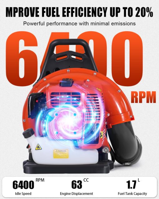 Relxxon 63 CC Gas Backpack Leaf Blower, 2-Stroke, 665 CFM & 205 MPH, Ergonomic & Fuel-Efficient, Low-Noise, Cruise Control – Commercial-Grade Yard Cleanup for Leaves, Debris & Light Snow (R656 PRO) - Image 8