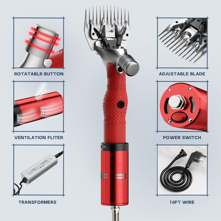 Dragro 1000W Electric Sheep Shears, Professional Sheep Clippers, Animal Grooming Clippers for Horse Alpacas Goats, Farm Livestock Shearing Machine-Grooming Kit Animal Hair Cutting - Image 7