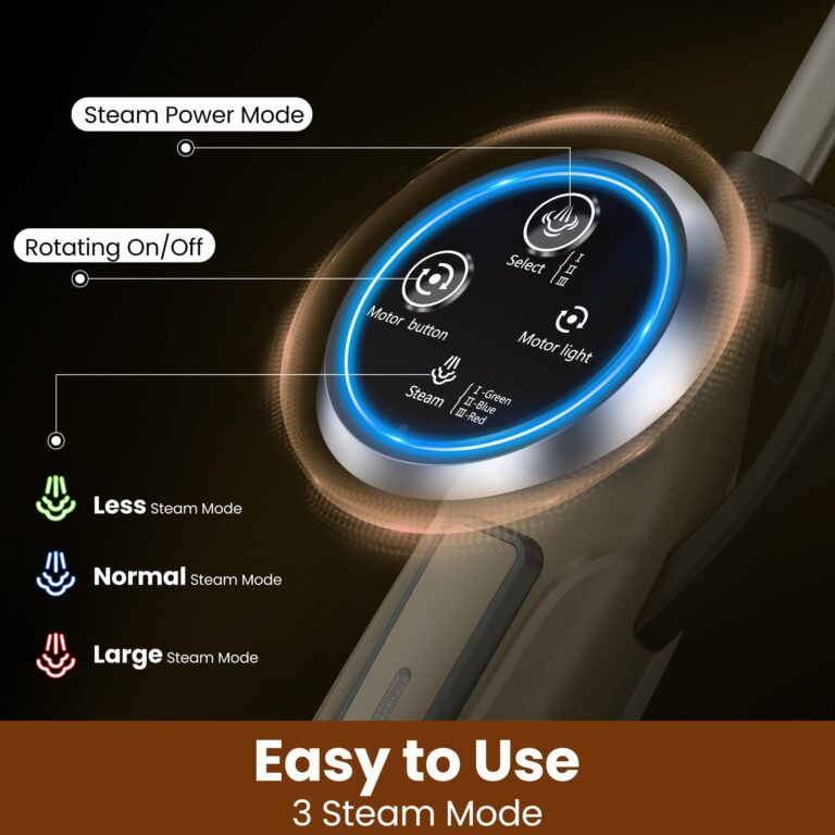 DEVOAC VM6 Scrubbing Steam Mop with Rotating Mop Pads, 10 in 1 Steam Mop, Lightweight Spin Mop & 3 Steam Modes & LED Headlights for Hard Floor Laminate Marble Floors - Image 6