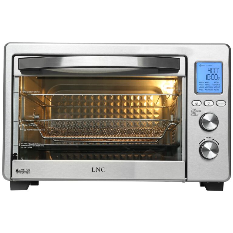 Air Fryer Oven Combo, 34QT Extra Large 1750W Toaster, 12" Pizza Convection Countertop, 12-in-1 Large Rotisserie With 4 Accessories, Stainless Steel, Silver - Image 2