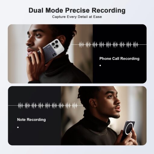 AI Voice Recorder, Digital Voice Recorder App Control, Transcribe & Summarize & Translation Empowered by ChatGPT, Wireless Charging, 107 Languages, 64GB Memory (White) - Image 3